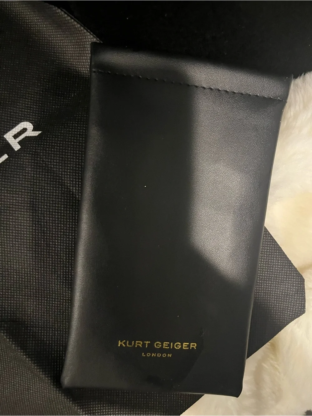 KURT GEIGER Black Sunglass Case with BONUS Logo dust bag! DESIGNER LUXURY!!